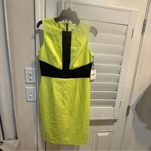 Calvin Klein Strapless Yellow and Black Dress